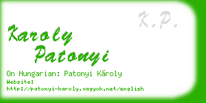 karoly patonyi business card